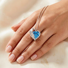 Guardian Angel Blue Topaz Heart Necklace | Handmade Sterling Silver 925 Angel Wings Statement Pendant | Limited Edition Curación Holistica Spanish Jewelry