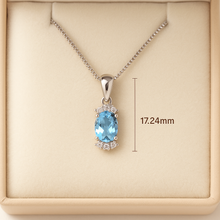 Statement tiny aquamarine pendant on delicate silver chain