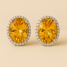 Heirloom-quality handmade sterling silver earrings with citrine