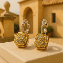 Luz Dorada Statement Earrings – White Quartz in Gold, Rose Gold & Sterling Silver | Curación Holística Exclusive - Curacíon Holística