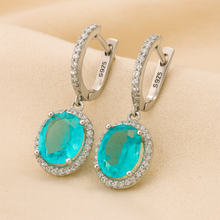 ✨ Paraíba Tourmaline & White Quartz Drop Earrings – Handmade Statement Jewelry in 925 Sterling Silver ✨ - Curacíon Holística