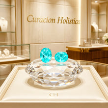Exclusive Handmade Paraiba Tourmaline Stud Earrings 925 Sterling Silver | Luxury Statement Jewelry | Vibrant Blue Green Gemstone | Gift for Her | Free Shipping