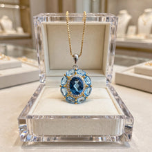Exquisite Limited Edition Handmade Natural Aquamarine & London Blue Topaz Statement Necklace | Sterling Silver with Gold Accents | Hypoallergenic Spanish Craftsmanship