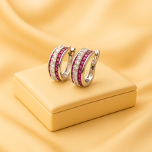 Elegant silver earrings with healing gemstones for women – side angle”