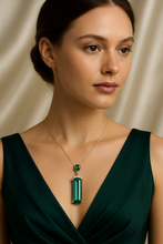 Handmade Nano Emerald Statement Necklace – Sterling Silver | Boho Luxury Jewelry by Curación Holística - Curacíon Holística