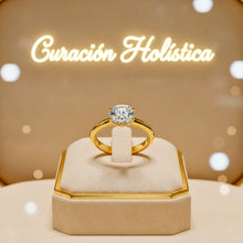 Luxury Curación Holística 18K Gold Plated Moissanite Solitaire Ring