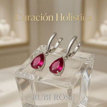 Handmade Sterling Silver Rubi Rose Teardrop Earrings | Spanish Craftsmanship | Curación Holística Statement Jewelry