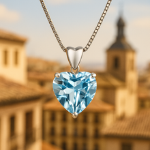 Light blue heart necklace for minimalist layering