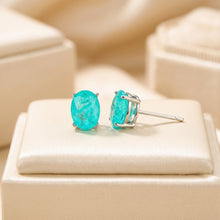 Exclusive Handmade Paraiba Tourmaline Stud Earrings 925 Sterling Silver | Luxury Statement Jewelry | Vibrant Blue Green Gemstone | Gift for Her | Free Shipping