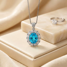 Exclusive Blue Topaz & White Quartz Sterling Silver Necklace | Handmade Limited Edition Statement Pendant by Curación Holistica | Spanish Craftsmanship 925 Silver Jewelry