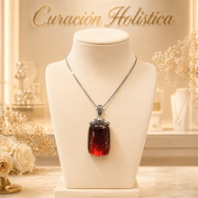 Handmade Tibetan Ruby Necklace 925 Silver – Phoenix & Lotus Symbol Back – Spiritual Protection, One of a Kind, Artisan Jewelry