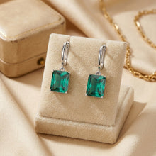 Luxury Nano Emerald Drop Earrings 925 Sterling Silver | Handmade Green Gemstone Dangle Earrings | Boho Elegant Jewelry Gift for Women