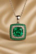 Close-up showcasing gemstone clarity and silver details