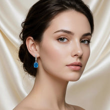 Royal Blue Topaz Dangle Earrings 925 Sterling Silver Handcrafted in Spain