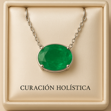 Elegant gift box packaging with “Curación Holística” logo and jewelry inside