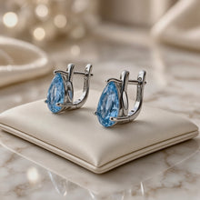 Exclusive Handmade Aquamarine Teardrop Statement Earrings in 925 Sterling Silver | Nickel-Free Limited Series | Curación Holística Spanish Craftsmanship