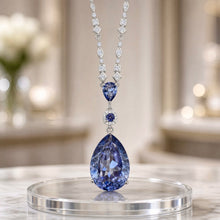 Handmade Natural Tanzanite Statement Necklace in 925 Sterling Silver