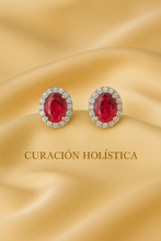 Timeless Ruby and White Quartz Stud Earrings | Boho Luxe Statement Jewelry | Sterling Silver Gold Plated | Curación Holística Exclusive - Curacíon Holística
