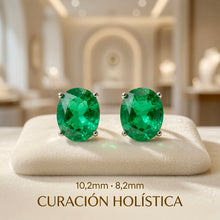 Handmade Limited Edition Natural Diopside Oval Stud Earrings in Sterling Silver | Curación Holística | Spanish Artisan Craftsmanship | Hypoallergenic S925 | Healing Gemstone Jewelry
