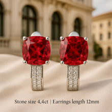 Curación Holística Handmade Ruby Earrings with White Quartz Accents