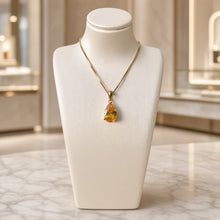 Collar Exclusivo Hecho a Mano con Citrino en Forma de Lágrima – Plata de Ley Bañada en Oro de 18K (Sin Níquel) Colgante Llamativo | Edición Limitada por Curación Holística