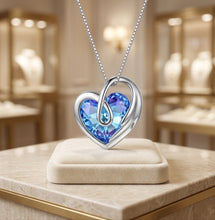 Guardian Angel Blue Topaz Heart Necklace | Handmade Sterling Silver 925 Angel Wings Statement Pendant | Limited Edition Curación Holistica Spanish Jewelry