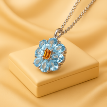 Curación Holística exclusive aquamarine and citrine handmade necklace.