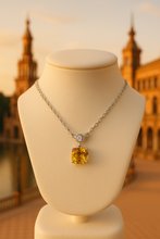 Small Citrine and White Quartz Necklace in Sterling Silver – Curación Holística Exclusive - Curacíon Holística