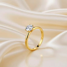 Luxury Curación Holística 18K Gold Plated Moissanite Solitaire Ring