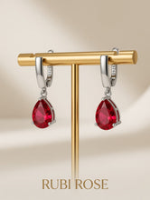 Handmade Sterling Silver Rubi Rose Teardrop Earrings | Spanish Craftsmanship | Curación Holística Statement Jewelry
