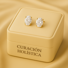 	“Luxury white quartz crystal earrings symbolizing healing and clarity.”