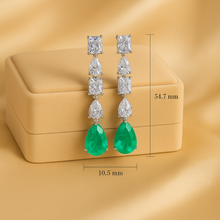 	Curación Holística emerald earrings with gemstone size dimensions