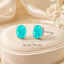 Exclusive Handmade Paraiba Tourmaline Stud Earrings 925 Sterling Silver | Luxury Statement Jewelry | Vibrant Blue Green Gemstone | Gift for Her | Free Shipping