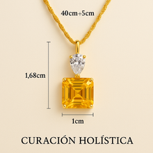 	1 cm citrine pendant necklace with 40+5 cm gold chain