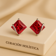 Minimalist ruby studs handmade jewelry