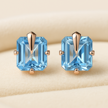 	Statement aquamarine earrings sterling silver and bronze design luxury jewelry