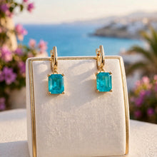 Handmade Paraiba Tourmaline Statement Earrings | Sterling Silver 18K Gold Plated Hypoallergenic | Spanish Artisan Limited Edition