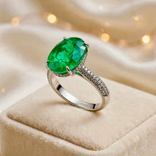 Exclusive Nano Emerald & White Quartz Statement Ring | Nickel-Free 925 Sterling Silver | Curación Holistica