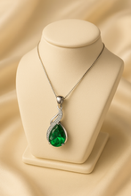 Spiritual Jewelry Green Emerald Pendant in Sterling Silver
