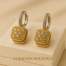 Luz Dorada Statement Earrings – White Quartz in Gold, Rose Gold & Sterling Silver | Curación Holística Exclusive - Curacíon Holística