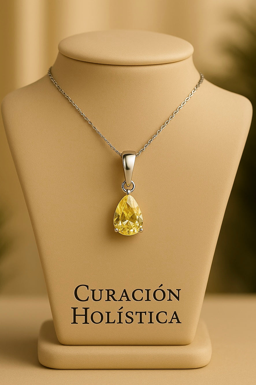 Elegant Small Citrine Necklace Handmade by Curación Holística”