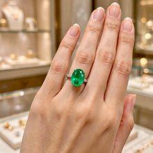 Exclusive Nano Emerald & White Quartz Statement Ring | Nickel-Free 925 Sterling Silver | Curación Holistica