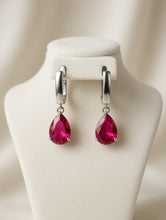 Handmade Sterling Silver Rubi Rose Teardrop Earrings | Spanish Craftsmanship | Curación Holística Statement Jewelry