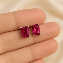 Small pink ruby earrings for special occasions and everyday wear