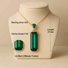 Handmade Nano Emerald Statement Necklace – Sterling Silver | Boho Luxury Jewelry by Curación Holística - Curacíon Holística