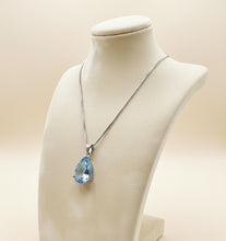 Collar de lágrima de plata de ley con aguamarina | Joyería bohemia con estilo | Colgante de cristal curativo | Elegancia moderna y exclusiva | Envío gratis