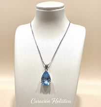 Collar de lágrima de plata de ley con aguamarina | Joyería bohemia con estilo | Colgante de cristal curativo | Elegancia moderna y exclusiva | Envío gratis