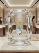 Ocean Light” Aquamarine Necklace – Sterling Silver with 14K Gold Plating