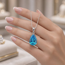 Exquisite Handmade Teardrop Blue Topaz Statement Necklace | 20×8mm Pear Sterling Silver, Hypoallergenic | Limited Edition Spanish Craftsmanship