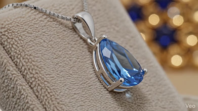 Aquamarine Sterling Silver Teardrop Necklace | Boho Statement Jewelry | Healing Crystal Pendant | Exclusive Modern Elegance | Free Shipping
